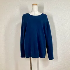 【ユナイテッドアローズ】ニット　ネイビー　L　綿100％　コットン 丸首　クルーネック オーバーサイズ　自宅洗濯可能　ウォッシャブル Y2K
