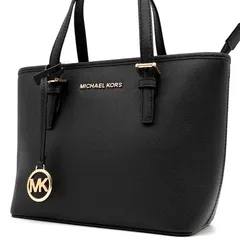未使用に近い MICHAELKORS マイケルコース ハンドバッグ レザー ロゴ 手持ち レディース 無地 合わせやすい 定番 人気 ブラック