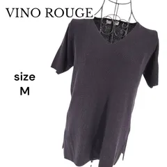 VINO ROUGE 半袖ニット ブラック スリットあり アクリル ナイロン M レディース