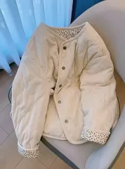 アイボリー コーデュロイ キルティング ジャケット