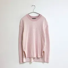 美品 22SS セオリーリュクス 洗える Cashcotton Ines ニット ペールピンク 38 定価2.9万 カシミヤ混 畦編み コットンカシミヤニット　セーター　スリットウォッシャブル Theory luxe　M 送料無料　春ニット　PINK やわらか