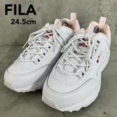 FILA DISTRACER HEART USS21086-128 24cm ホワイト 白 厚底 ダッドスニーカー ディスラプター風 軽量 ロゴ入り 紐靴 レディース シューズ 靴 カジュアル ストリート 韓国ファッション 人気 定番 ★ ■■