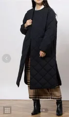 ミラオーウェン　黒のキルティング　ロングジャケット　定価20900円