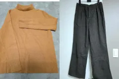 ハイネックニット 起毛ワイドスラックス 77