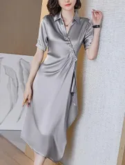 送料無料 未使用 発表会 イベント パーティ 光沢 ワンピース M 9号 (OPN2230)