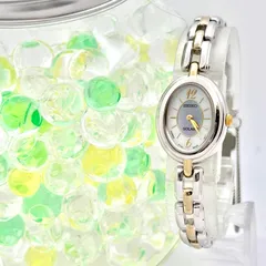 【稼働】SEIKO セイコー ソーラー シェル レディース 腕時計 オーバル V110-5A20 1N6639
