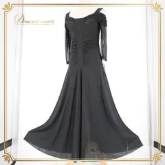 社交ダンス 衣装 スタンダード ドレス ワンピース レッスンウェア パーティドレス レディース 無地 Leirena レイリーナ ブラック系 黒 クラシック シンプル スタイリッシュ ストレッチ レディース用 フォーマル ダンス用 小物なし モダン カジュアル