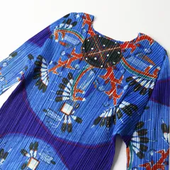 美品 プリーツプリーズ イッセイミヤケ PLEATS PLEASE ISSEY MIYAKE PP21-JT526 ネイティブ ワンピース 4 ブルー//┃【2400014773958】のサムネイル