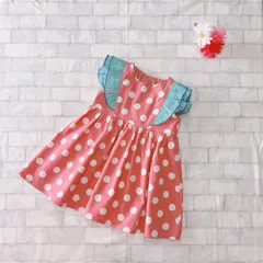 ダブルフリルフレアワンピース　90サイズ　ハンドメイド