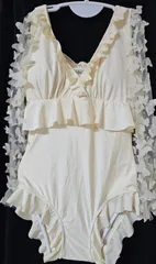 1529　袖付きレディース水着ワンピース