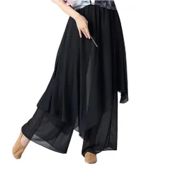 新品 [Yolrky] ダンス パンツ スカート付き ガウチョ ワイドパンツ レディース キュロット スカーチョ 舞台衣装