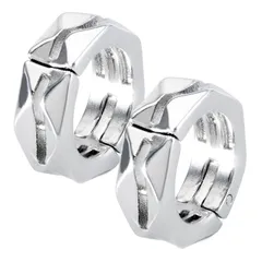 新品 [SEIYA INTERNATIONAL] フェイクピアス メンズ イヤリング イヤーカフ フープイヤリング ダイヤカット 両耳 2個セット