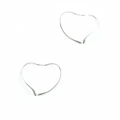 極美品★TIFFANY&Co. ティファニー エルサペレッティ オープンハート フープ ピアス ミディアム AG925 ピアス シルバー 箱・保存袋付き 重量9.36g レディース