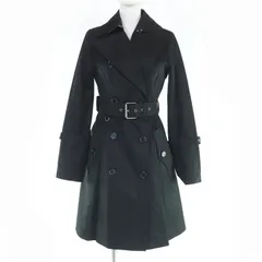 美品☆BURBERRY BLUE LABEL バーバリーブルーレーベル コットン100％ ウールライナー付き トレンチコート ブラック 38 正規品 レディース