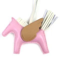 極美品△HERMES エルメス ロデオチャーム ペガサスPM アニョーミロ スイフト モーヴシルベストル/クレ/チャイ バッグチャーム K刻印 フランス製 レディース