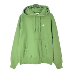 Champion チャンピオン REVERSE WEAVE リバースウィーブ ワンポイントロゴ スウェットパーカー グリーン(メンズ M)中古 古着 X1973