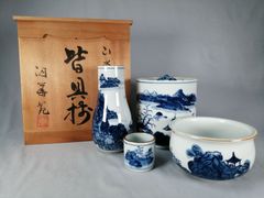 玉祥造 染付 山水図 皆具 美品 共箱 茶道具 送料込 - メルカリ