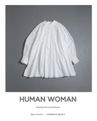 996t*美品 ヒューマンウーマン HUMAN WOMAN コットン フロントタック チュニック S ホワイト
