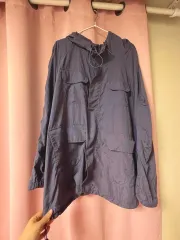 パープル フード マウンテンパーカー ウィンドブレーカー オーバーサイズ