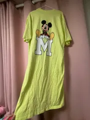 ディズニー正規品 ミッキーマウス M 蛍光 ロング Tシャツ ロング丈ワンピース
