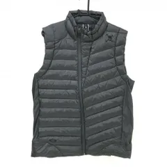【超美品】オークリー ダウンベスト グレー ロゴ刺しゅう黒 ダウン90％  メンズ L ゴルフウェア Oakley