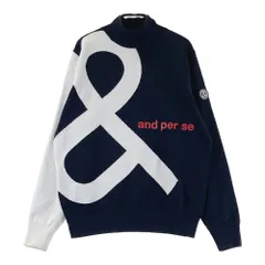 サイズ：M AND PER SE アンパスィ 2024年モデル 袖裏地付き ハイネック長袖ニットセーター  ネイビー系 [240101605838] ゴルフウェア レディース ストスト