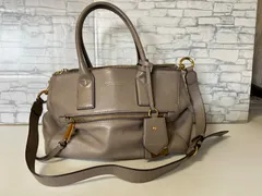 【H3-54】◇ MARK JACOBS　本革トートバッグ　グレー