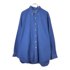 RALPH LAUREN ラルフローレン BLAKE ボタンダウン 長袖シャツ ブルー(メンズ XL)中古 古着 X1988