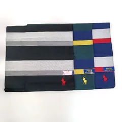 未使用 POLO RALPH LAUREN ポロラルフローレン ハンカチ 3枚セット ボーダー ポニー刺繍 グリーン 緑 ネイビー 紺 ブラック 黒 メンズ レディース ブランド 新品 まとめ売り