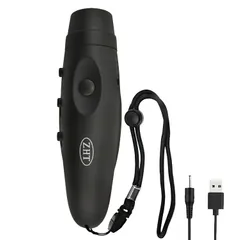 ZHT 審判用電子ホイッスル USB充電付き 3トーン 大量 緊急ホイッスル コーチ教師用 屋外安全ホイッスル ストラップ付き ブラック 