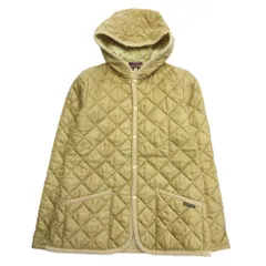 美品 LAVENHAM ラベンハム  キルティング ジャケット ブルゾン 裏地 花柄 サイズ38 ベージュ系 レディース 古着 中古 USED
