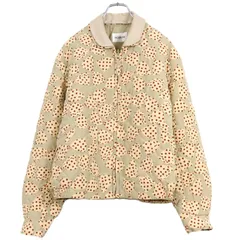 インゲボルグ★ドットリボンpt♪キルティングのジップアップブルゾン ベージュ系 替え襟付き♪z17169