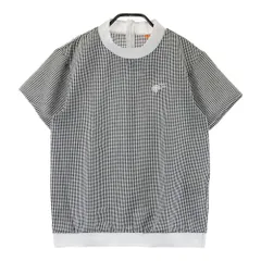 サイズ：M BEAMS GOLF ビームスゴルフ 2025年モデル シアサッカー ハイネック半袖Tシャツ チェック柄 ブラック系 [240101584869] ゴルフウェア レディース ストスト