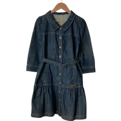 美品 Burberry Blue Label バーバリーブルーレーベル デニム ワンピース 36 ブルー レディース 古着 中古 USED
