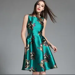 送料無料 未使用 発表会 パーティ セレブ シンプル M 9号 ワンピ－ス (OPN3899)