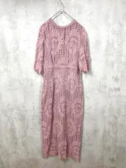 DRESS+ ドレスプラス レース 結婚式二次会 ドレス ワンピース sizeS/ピンク ■■レディース
