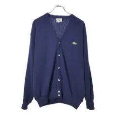 80年代 USA製 IZOD LACOSTE アイゾッド ラコステ ワンポイントロゴ アクリルニットカーディガン(メンズ L)中古 古着 X1998