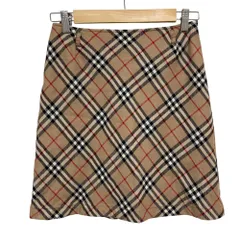 美品 Burberry BLUE LABEL バーバリーブルーレーベル ヴィンテージ ノバチェック ミニスカート サイズ38 ベージュ レディース 古着 中古 USED