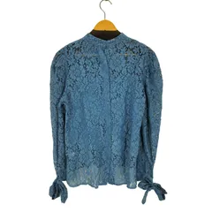 ミラオーウェン Mila Owen 後釦デザインスタンドカラーレースブラウス レディース JPN：1 