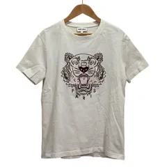 KENZO ケンゾー タイガー刺繍 Tシャツ S ホワイト ブラウン レディース 古着 中古 USED