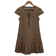 BURBERRY BLUE LABEL バーバリーブルーレーベル ボーダーミニワンピース 38 ブラウン レディース 古着 中古 USED