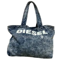 美品 DIESEL ディーゼル USED加工 デニム トートバッグ ブルー メンズ レディース 古着 中古 USED