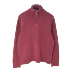Polo by Ralph Lauren ポロ ラルフローレン ハーフジップ コットンセーター ワインレッド(メンズ S)中古 古着 X2001