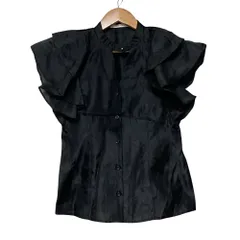 美品 23AW SNIDEL スナイデル フリルノースリブラウス swfb234146 Free ブラック レディース 古着 中古 USED