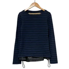美品 sacai サカイ ボーダー ドッキングカットソー 13-01912 サイズ2 ネイビー レディース 古着 中古 USED