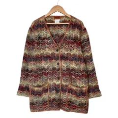 美品 MISSONI ミッソーニ ウール ニット カーディガン マルチカラー レディース 古着 中古 USED