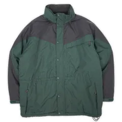 イーエムエス EMS 90s 90年代 マウンテンパーカー 中綿 バイカラー フード収納 2WAY アウトドア オールド USA ヴィンテージ アメリカ 古着 メンズ コート ジャケット ブラック×グリーン XL【中古】