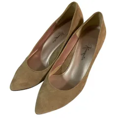 美品 銀座かねまつ MISS SLENDER スウェードパンプス サイズ23cm グレージュ レディース 古着 中古 USED