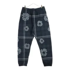 DENIM TEARS (デニムティアーズ) PLAID COTTON WREATH SWEAT PANTS プラッド コットン スウェットパンツ ブラック