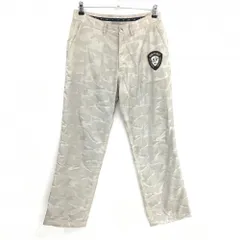 【美品】ゾーイ パンツ グレージュ系 迷彩 カモフラ 蓄熱裏地 ワッペン メンズ 82 ゴルフウェア ZOY